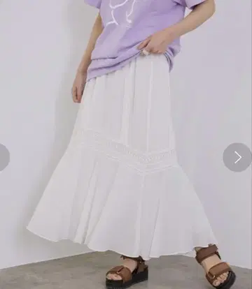 MADEMOISELLE ROPE 레이스 & 핀턱 티어드 스커트