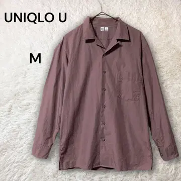 유니클로 U 오픈 카라 코튼 셔츠 긴팔 사이드 슬릿 M