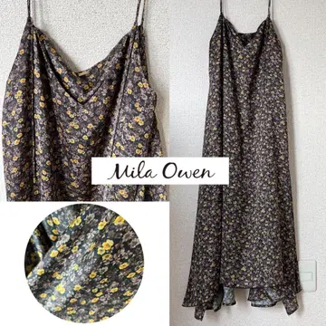 MilaOwen 미니 꽃무늬 아지메 슬립 원피스 백리본 루즈핏