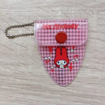 마이멜로디 레트로 체크 무늬 파우치 포함 가위