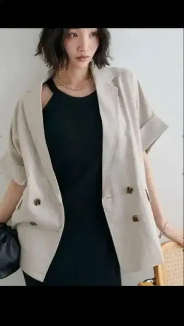 디스코트 테크 린넨 반팔 셔츠 자켓 택 포함 새상품 라이트 그레이