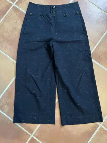 PAUL SMITH 폴 스미스 블랙 와이드 레그 크롭 팬츠
