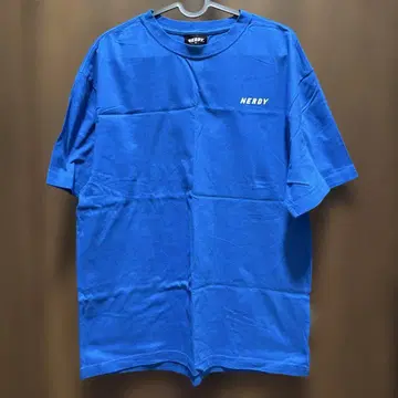 NERDY 파랑 코튼 티셔츠