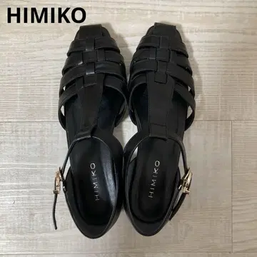 HIMIKO 구르카 샌들 로우 힐 블랙 24cm