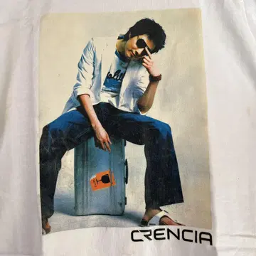 CRENCIA 프린트 티셔츠 화이트 조인성 한류