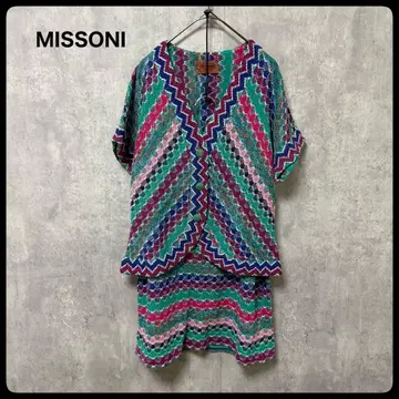# MISSONI 미쏘니 이탈리아제 상하의 세트 니트 올 패턴