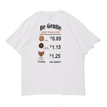 새상품 데빌 유스 Gentle Donuts Club 티셔츠 whit-XL