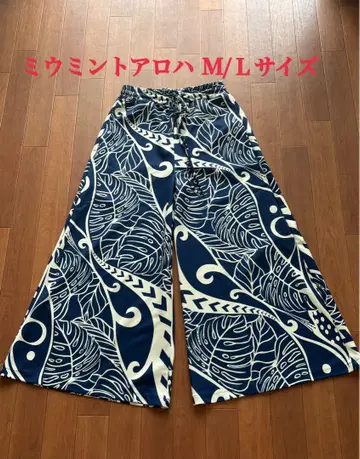[미우 민트 알로하] 리조트 팬츠 와이드 팬츠 M/L 사이즈