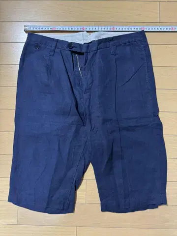 라코스테 린넨 100% 네이비 숏 팬츠