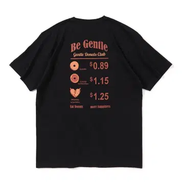 새상품 데빌 유스 Gentle Donuts Club 티셔츠 black-L