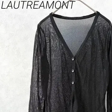 LAUTREAMONT 가디건 V넥 튜닉 길이 시스루 얇은 소재