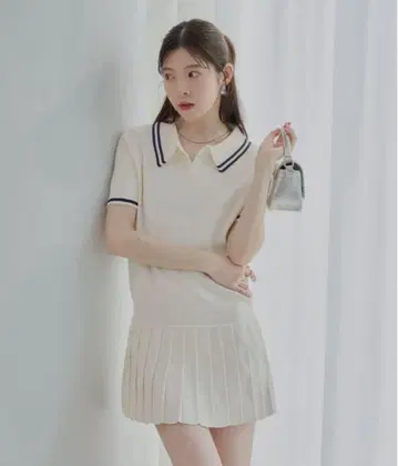 Chico 미니 플리츠 폴로 원피스 치코
