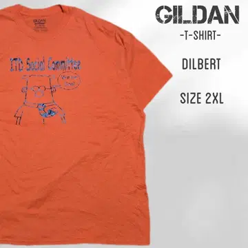 GILDAN 길단 DILBERT 티셔츠 반팔 티셔츠 2XL 오렌지