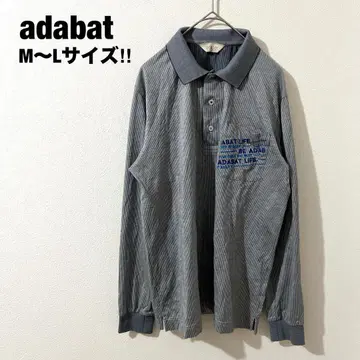 adabat 긴팔 피케 셔츠 골프웨어 M~L 스트라이프 그레이 연습복