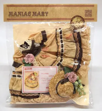 MANIAC MARY 인형 의상 플라워 원피스 세트 베이지
