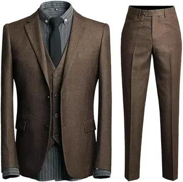 3XL 브라운 턱시도 베스트 3피스 웨딩 비즈니스 결혼식