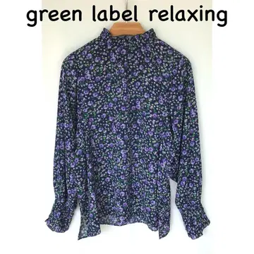 green label relaxin 꽃무늬 긴팔 블라우스