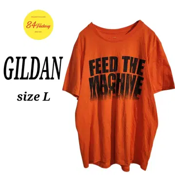 GILDAN 숏 슬리브 프린트 티셔츠 반팔 양면 프린트 남성용 L