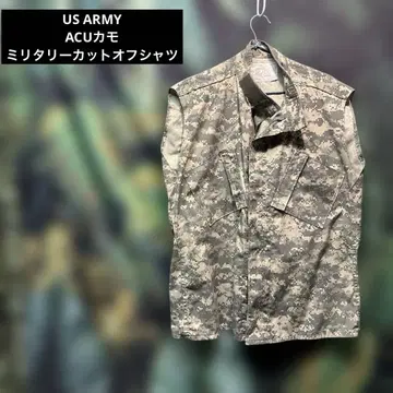 US ARMY ACU 카모 밀리터리 컷오프 셔츠