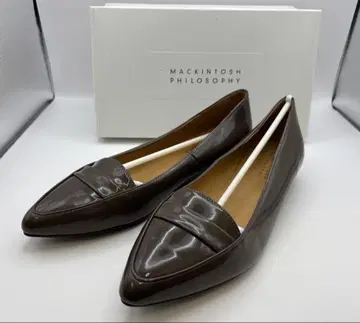 매킨토시 필로소피 펌프스 패턴트 레더 그레이지 25.5cm