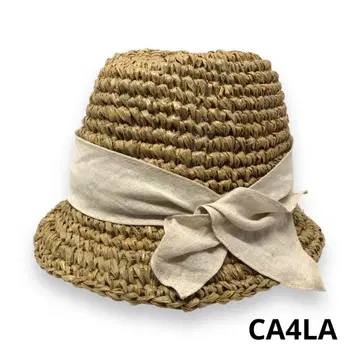 CA4LA 라피아 햇 린넨 리본