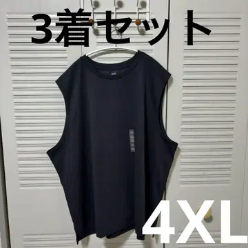 미사용 택 포함 3벌 세트 4XL 유니클로 에어리즘 코튼 슬리브리스