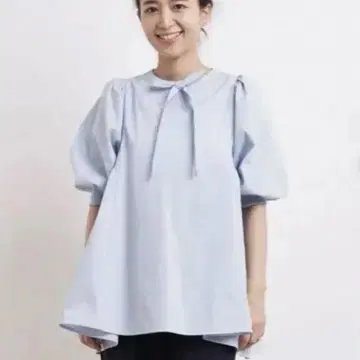 yori 사이드 개더 퍼프 블라우스