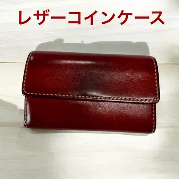 [가죽 코인 케이스] 다크 레드