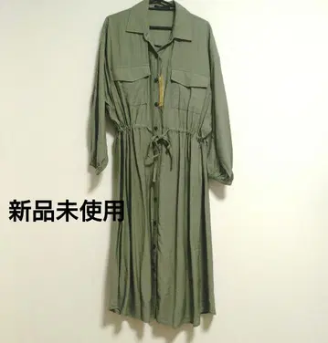 올리브 그린 셔츠 원피스 미사용 새상품 택 포함