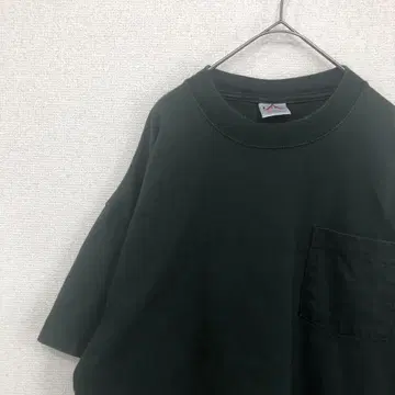 러셀 티셔츠 두꺼운 그린 무지 미국 빈티지 의류 L 1931