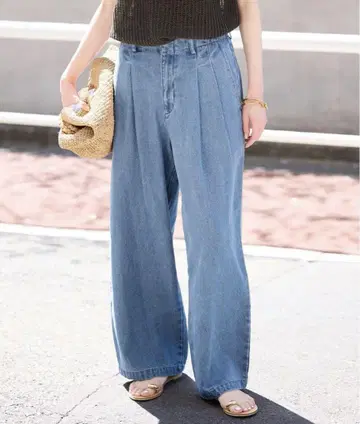 슬로브 이에나 데님 팬츠 LEDENIM TUCK TROUSER 36
