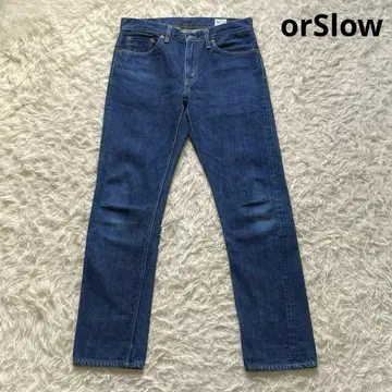 오어슬로우 L107 IVY FIT 데님 팬츠 빨간색 귀 일본제 사이즈 M