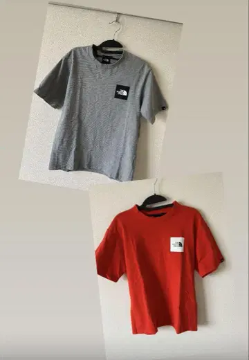 THE NORTH FACE 티셔츠 오렌지 그레이 세트
