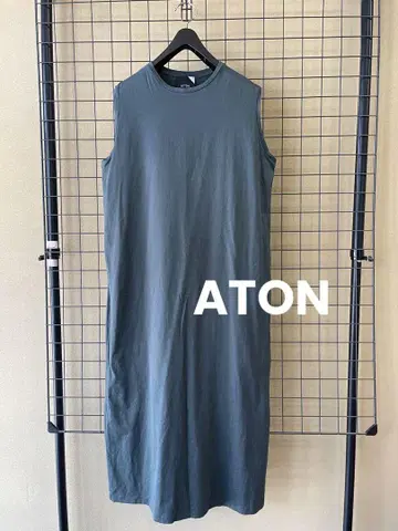 ATON 에이트 슬리브리스 롱 원피스 코튼 일본제