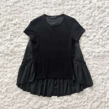 YOKO CHAN  헴 개더 컷 티셔츠 백 프릴 티셔츠 36