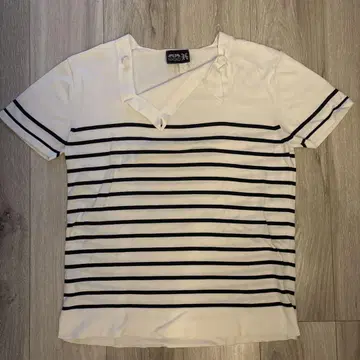 jean paul gaultier JPG 보더 티셔츠 변형 버튼 포함