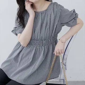 새상품 osono 비틀기 소매 페플럼 튜닉 내추럴 꾸뛰르