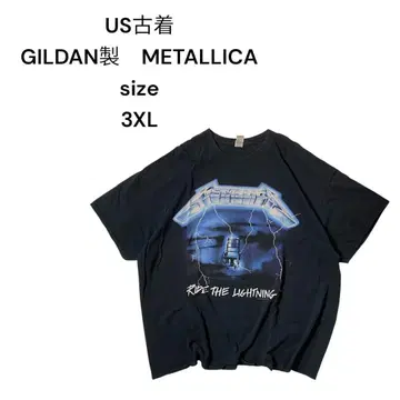 GILDAN 메탈리카 밴딩 티셔츠 3XL 양면 프린트 블랙