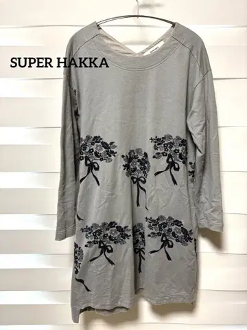 SUPER HAKKA 원피스 튜닉 꽃다발 자수 넉넉한 트레이닝복