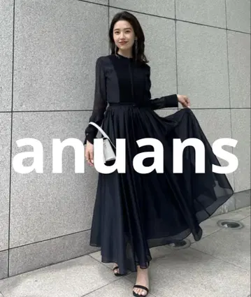 거의 미사용 anuans 긴팔 원피스 SMALL 네이비 여성용