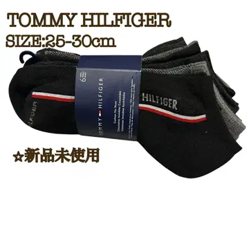 타미힐피거 6켤레 앵클 삭스 25~30cm 트리코 블랙 그레이