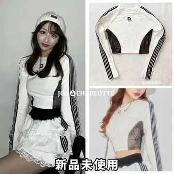 다리치 darich 레이스 도킹 라인 크롭 상의 화이트
