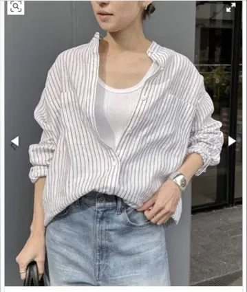 프렌치 린넨 드로스트 셔츠 스트라이프