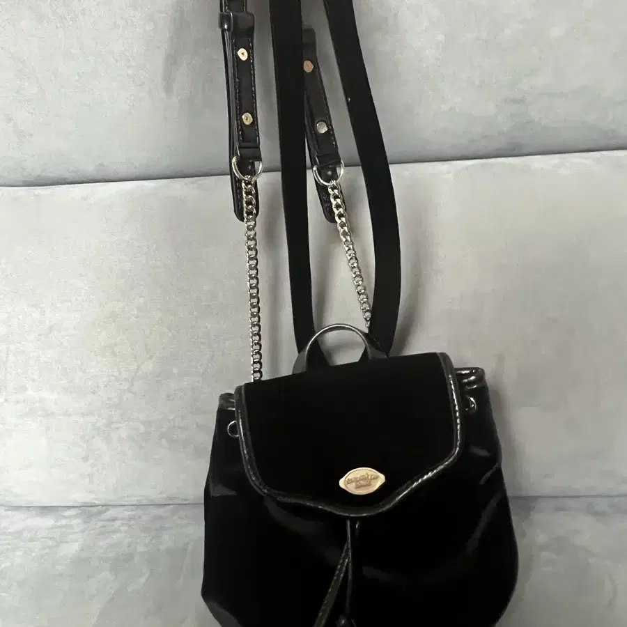 Somewhere Butter Velvet Mini Flare Backpack on Bunjang