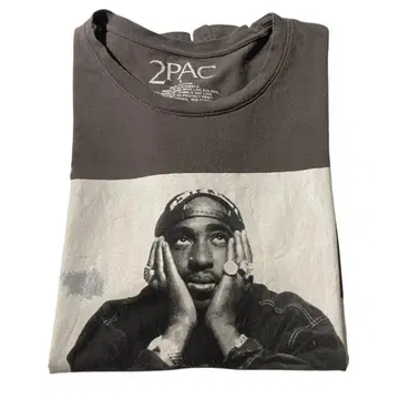 2PAC 사진 프린트 티셔츠