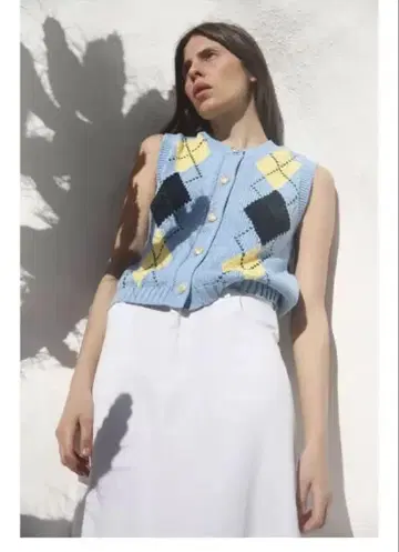 ZARA 아가일 패턴 슬리브리스 니트 베스트