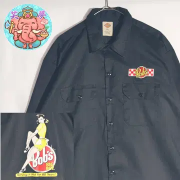 워크 셔츠 디키즈 밥스 빅 보이 와펜 백 프린트