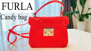 FURLA 캔디 백 미니 오렌지 숄더백 러버 핸드