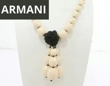레어 ARMANI 레트로 빈티지 목걸이 아이보리 아크릴 비즈