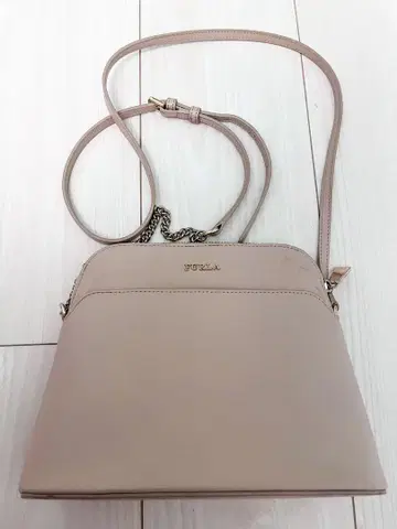 훌라 천연 가죽 베이지 숄더백
